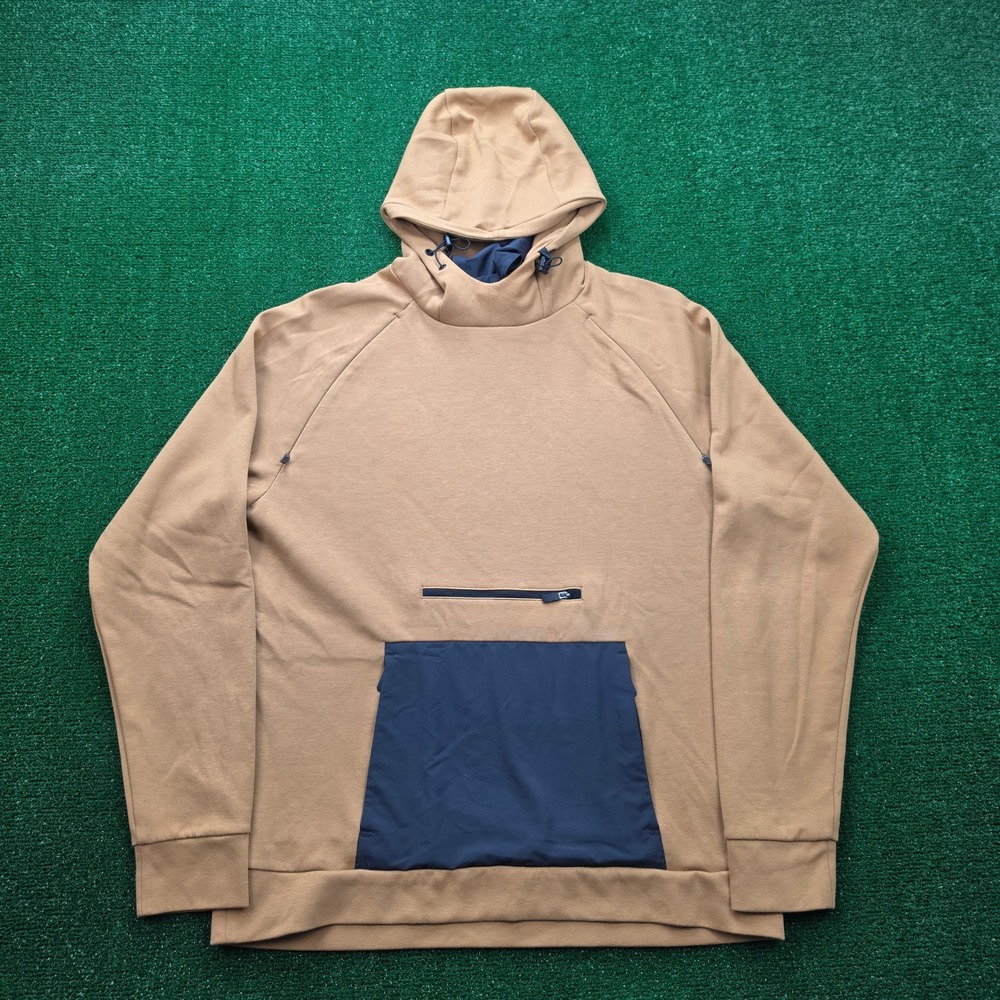 Backcountry Tech Performance Kangaroo Hoodie Mens Large Tan Outdoor Neck Gaiter